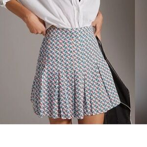 Anthropologie Pleated Skirt with Geometric Pattern, NWT
